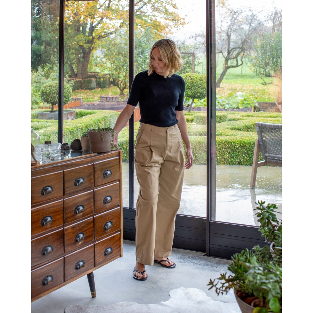 Chalk Cleo Black Rib Knit Top Black 