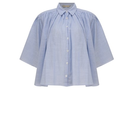 Chalk Stacey Striped Boxy Blouse - Blue