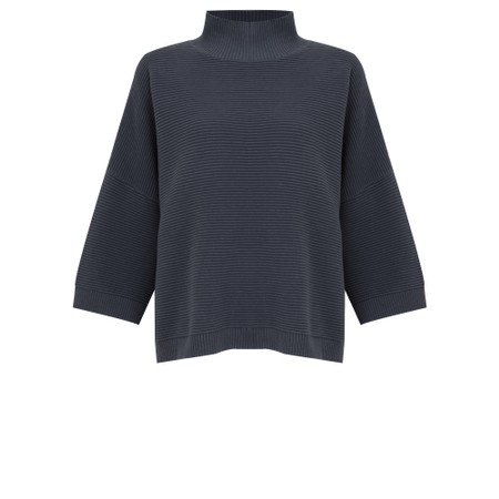 Chalk Vicki Cotton Charcoal Rib Jumper - Black