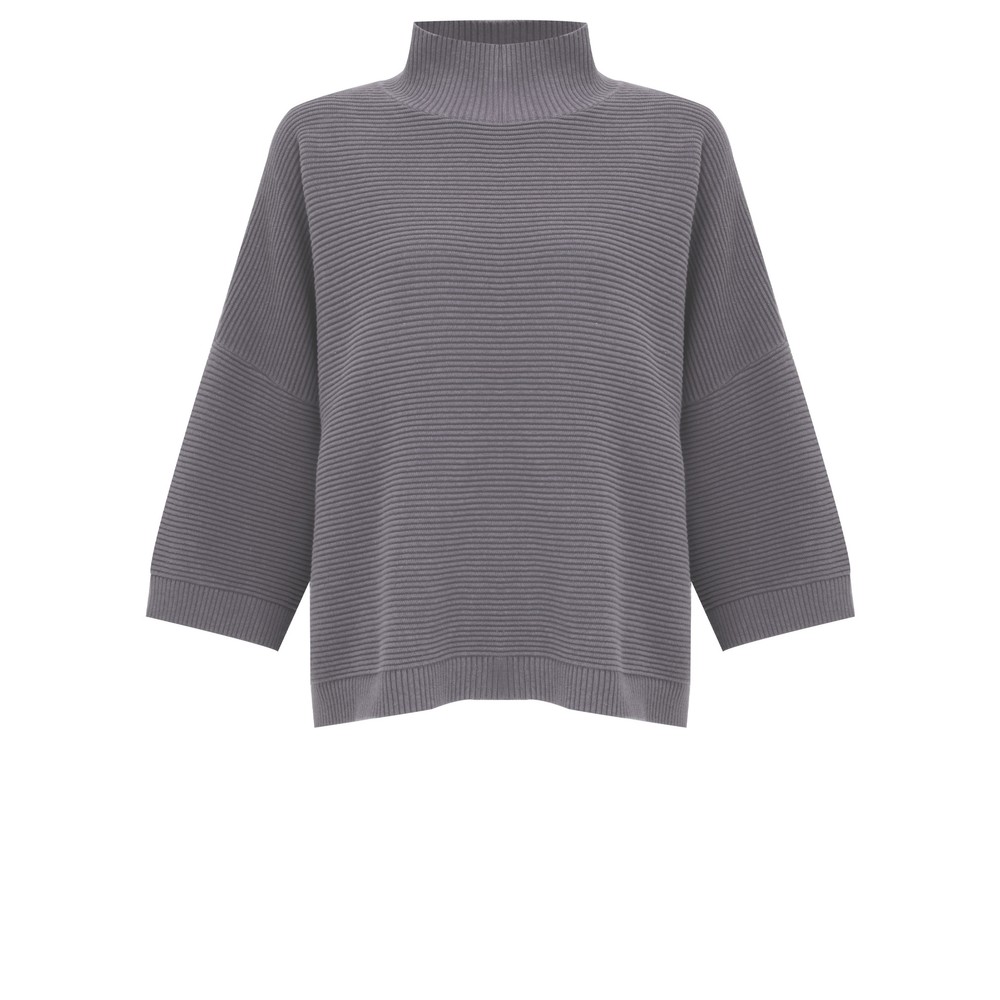 Chalk Vicki Cotton Rib Grey Jumper Grey