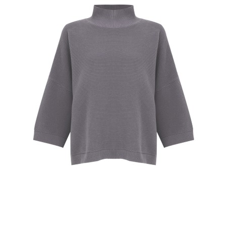Chalk Vicki Cotton Rib Grey Jumper - Grey