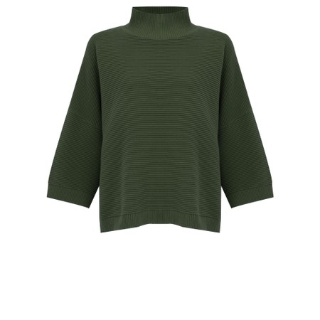 Chalk Vicki Cotton Rib Khaki Jumper - Green