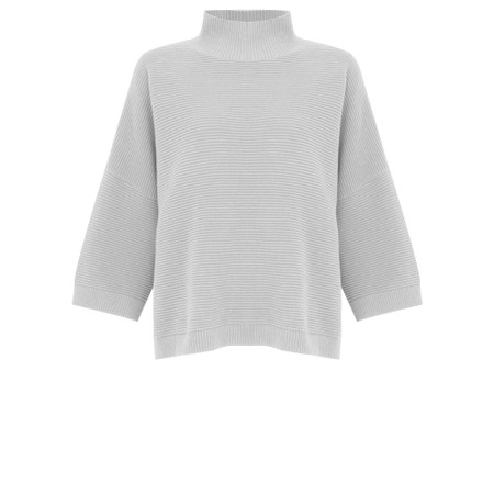 Chalk Vicki Cotton Rib Silver Jumper - Metallic