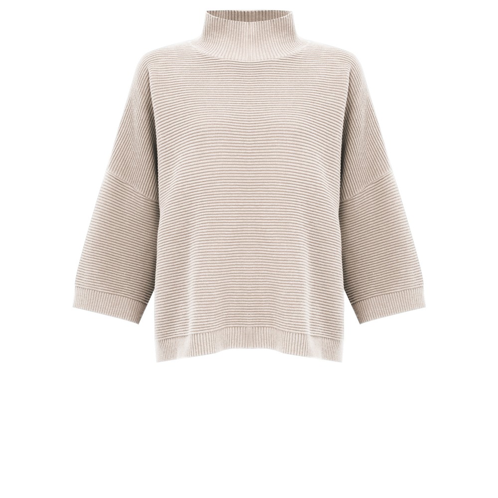 Chalk Vicki Stone Cotton Rib Jumper Stone