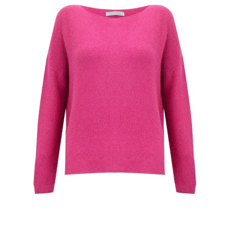 Amazing Woman Jenna Magenta Fine Rib Boat Neck Knit - Pink