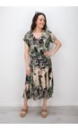 Orientique Print Nungwi Godet Dress  