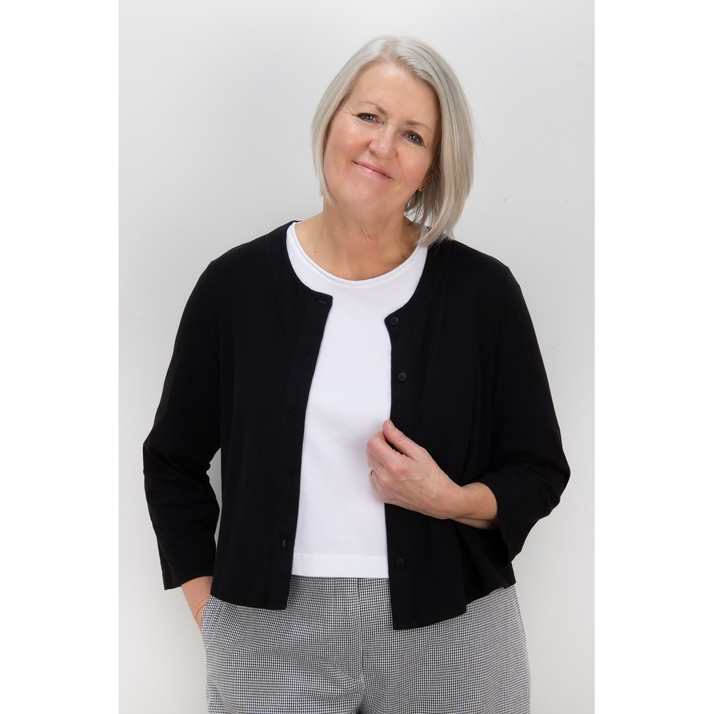 Mes Soeurs et Moi Gloria Black Cropped Jersey Cardigan Black 