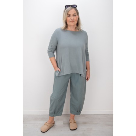 Mama B Bianco P Lago Cotton Poplin Bubble Trouser - Grey