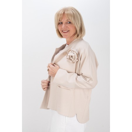 NOEN Ponte Corsage Sand Asymmetric Jacket - Beige