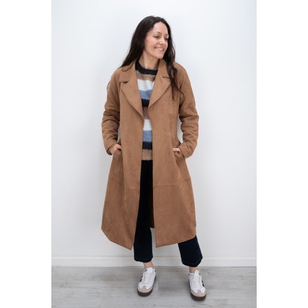 Foil Faux Sure Trench Coat - Beige