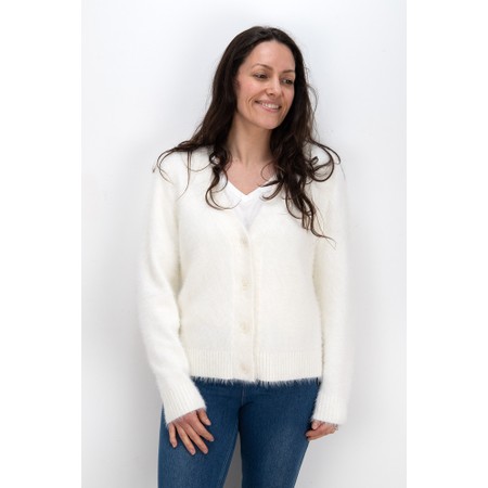 Foil Top Bird Pearl Cardi - Off-White