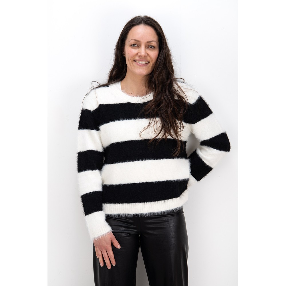 Foil Top Bird Black And Pearl Jumper Black / Pearl Stripe