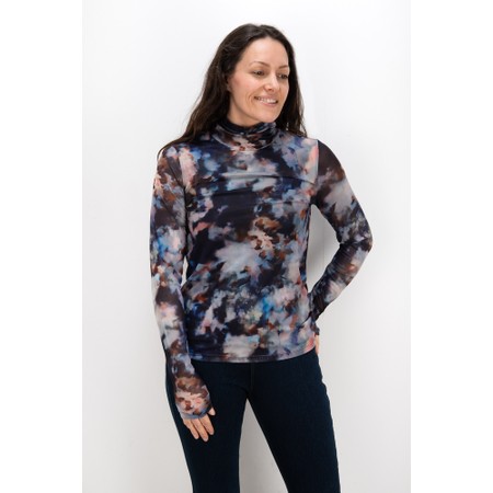 Foil Meshed Up Top - Beige