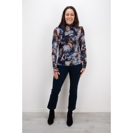 Foil Meshed Up Top - Beige