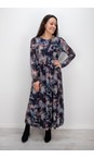Foil Smudge Meshed Up Maxi Dress  