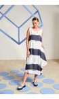 Naya Anthra / White Naya Diagonal Stripe Print Dress  