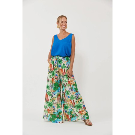 HAVEN Isola Capri Print Palazzo Pant - Multicoloured