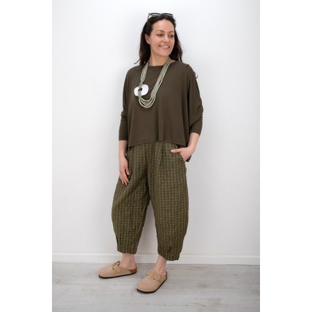 Mama B Kira L Alga Fine Knit Linen Top - Green