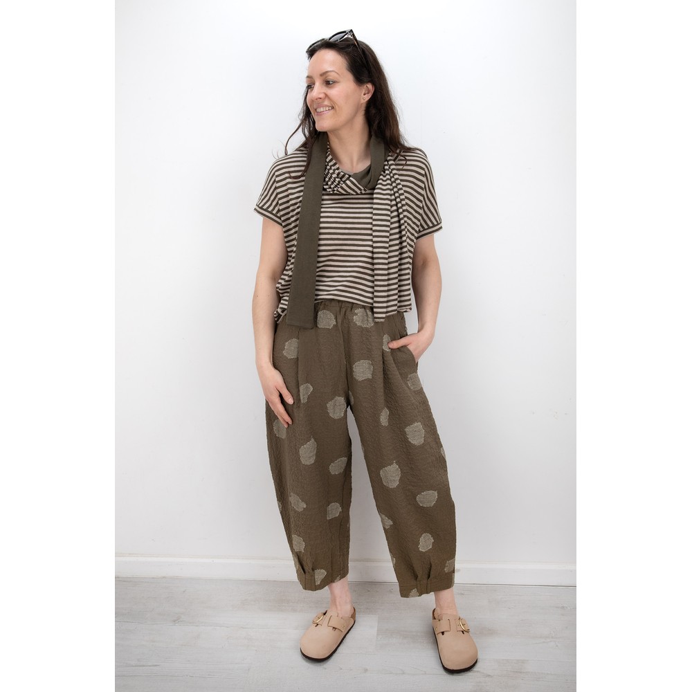 Mama B Bianco S Alga Embossed Spot Bubble Trouser Alga