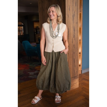 Chalk Peta Butterscotch Fine Knit Waistcoat - Beige