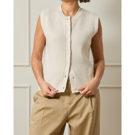 Chalk Jordan Light Stone Knit Waistcoat - Off-White