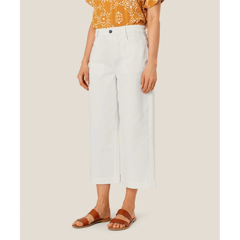 Masai Clothing MaPaxanja Wide Cropped Jeans White 