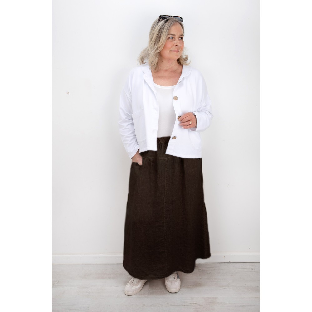 Amazing Woman Orla Linen Skirt Chocolate