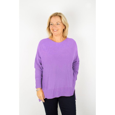 Amazing Woman Marley Round Neck Oversized Supersoft Knit Jumper - Purple