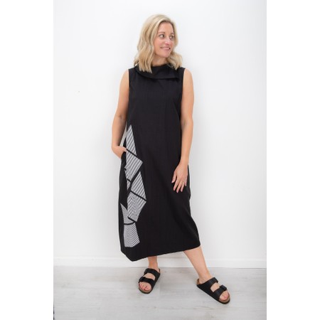 Naya Naya Crinkle Print Dress - Black