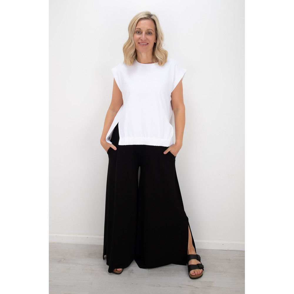 Naya Naya Wide Leg Slit Trouser in Black