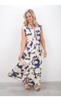 KYRA Indigo Blue Kaira Aquarelle Flower Dress  