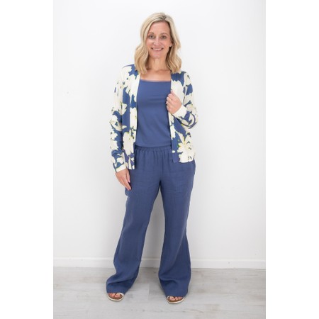 KYRA Flower Gonja Knit Cardigan - Blue