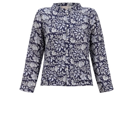 Yauvan Nehru Linen Shirt Jacket - Blue