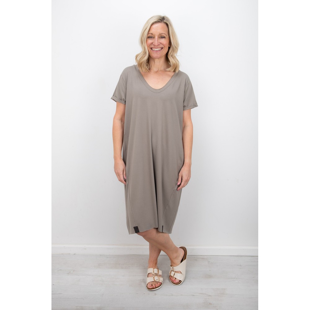 Henriette Steffensen V Neck Jersey Dress Elephant
