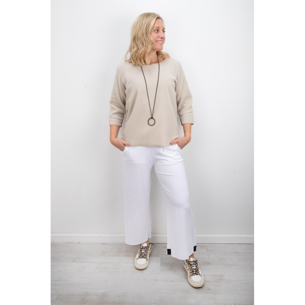 Henriette Steffensen White Wide Leg Jersey Trouser White 