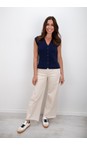Chalk Navy Peta Navy Fine Knit Waistcoat  