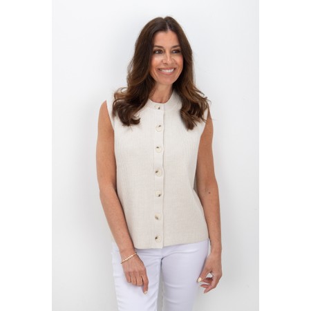 Chalk Jordan Light Stone Knit Waistcoat - Off-White