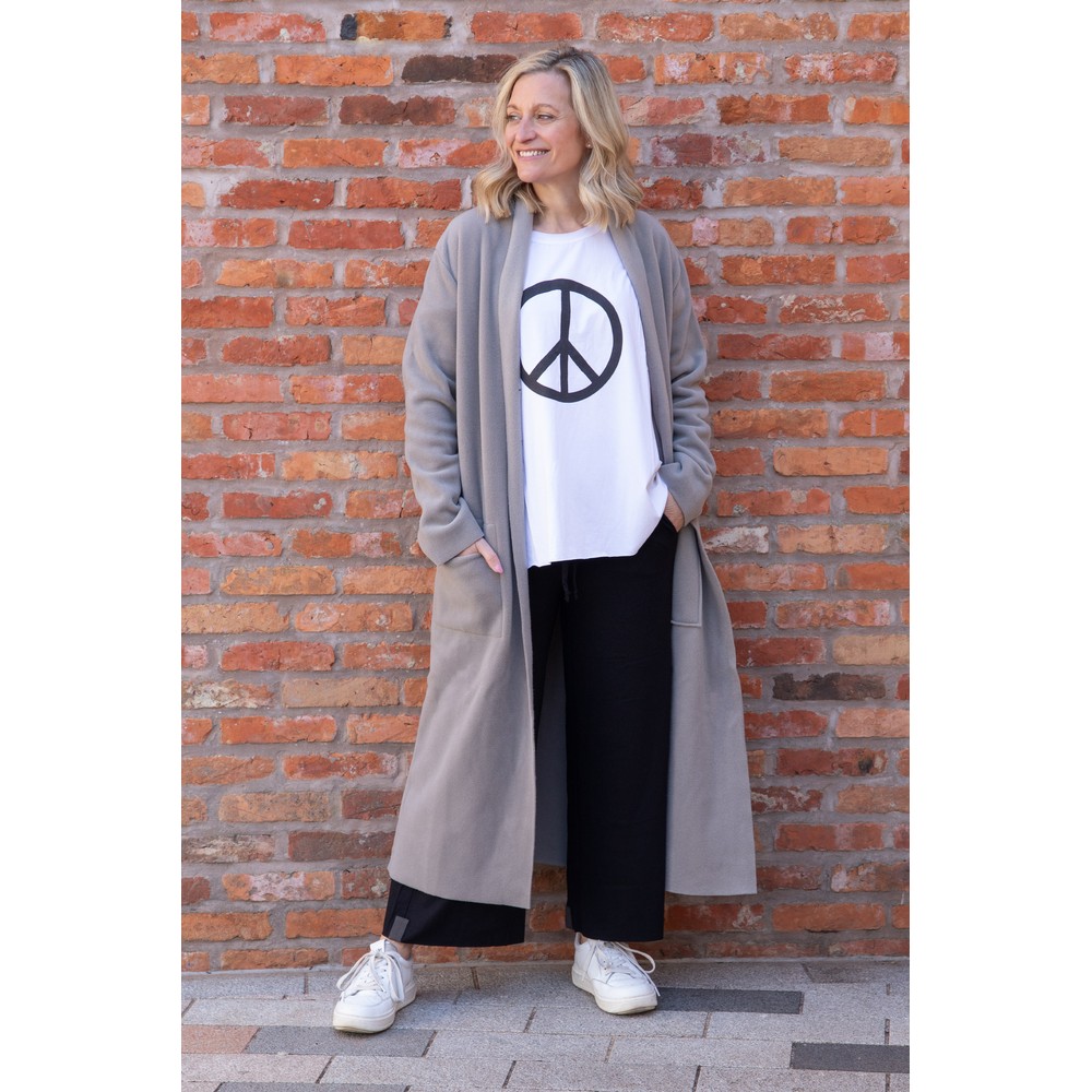 Henriette Steffensen Long Fleece Cardigan Elephant