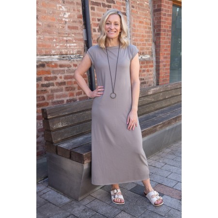Henriette Steffensen Jersey Midi Dress with Necklace - Grey