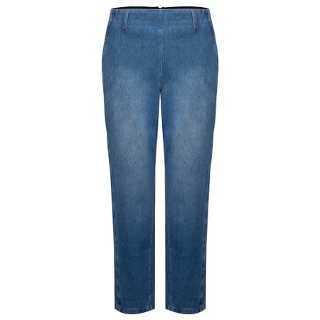 Lyssé Winslet Mid Wash Barrel Leg Crop Denim Jean - Blue