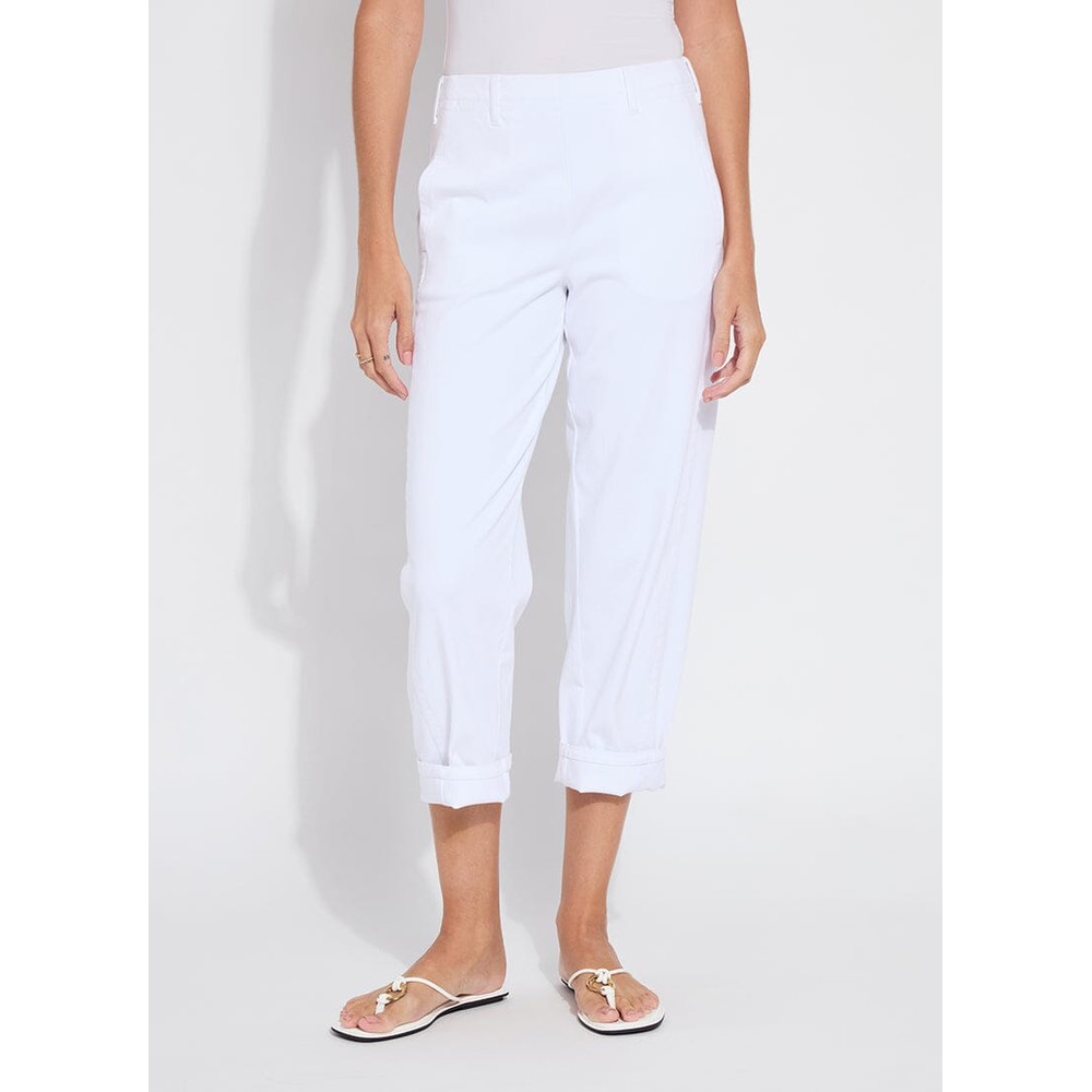 Lyssé Winslet White Barrel Leg Crop Denim Jean White 