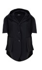 Naya Black  Naya Hooded Crop Swing Jacket  