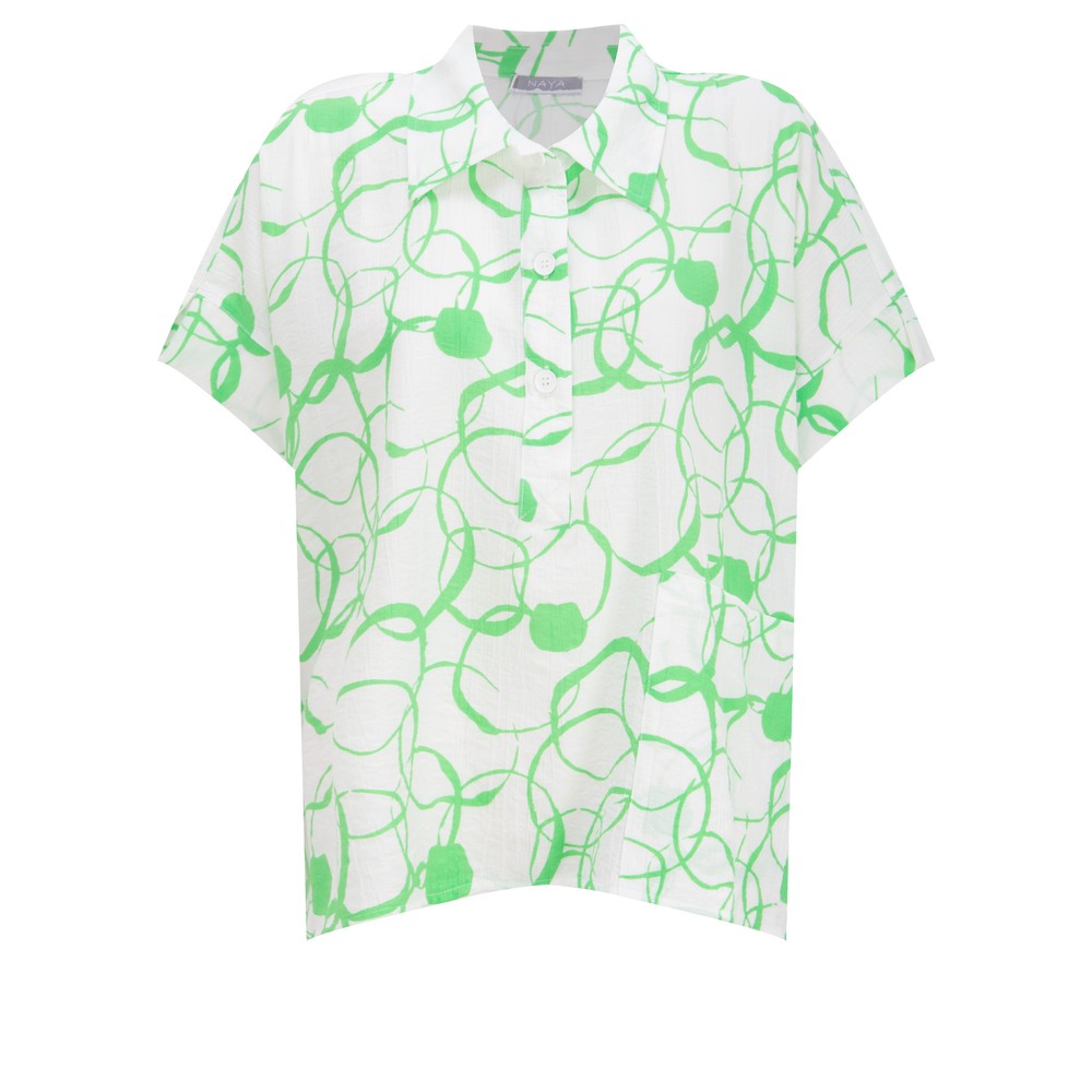 Naya Naya Circular Squiggle Print Blouse White / Glas