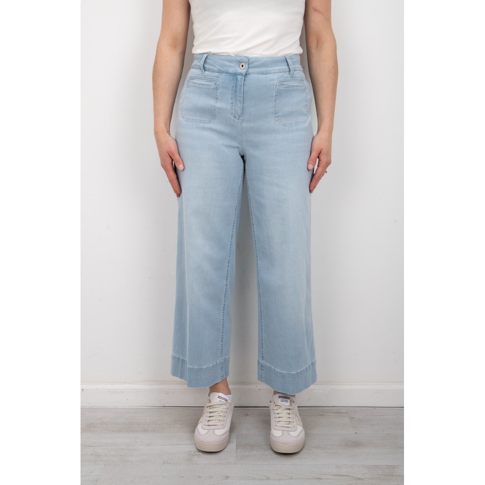 Robell Debby 09 Crop Wide Leg Jean Pale Blue