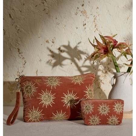 Elizabeth Scarlett Sun Goddess Velvet Coin Purse - Red