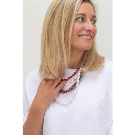 Masai Clothing MaRishika Resin Necklace - Blue