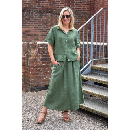 Amazing Woman Orla Khaki Linen Skirt - Green
