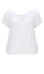 Sahara White  Linen Button Back Top  