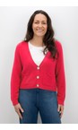 Amazing Woman Coral Red Pookie Coral Red Cropped Supersoft Knit Cardigan  