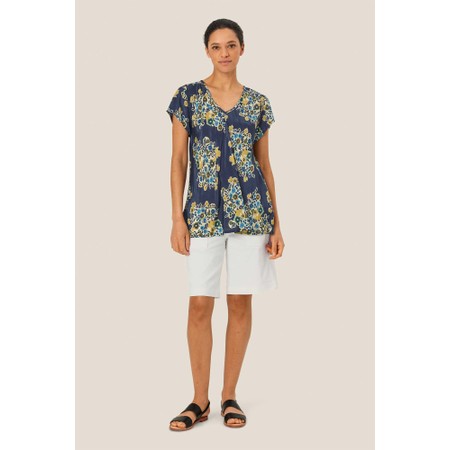Masai Clothing MaKallo Mood Indigo Print Top - Blue